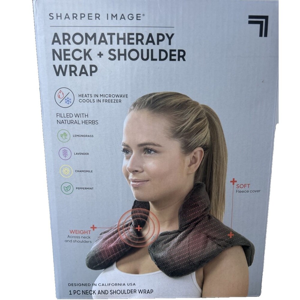 Sharper Image Aromatherapy Neck and Shoulder Wrap Filled with Natural Herbs NEW